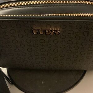 GUESS Black and Gold Logo Crossbody Bag